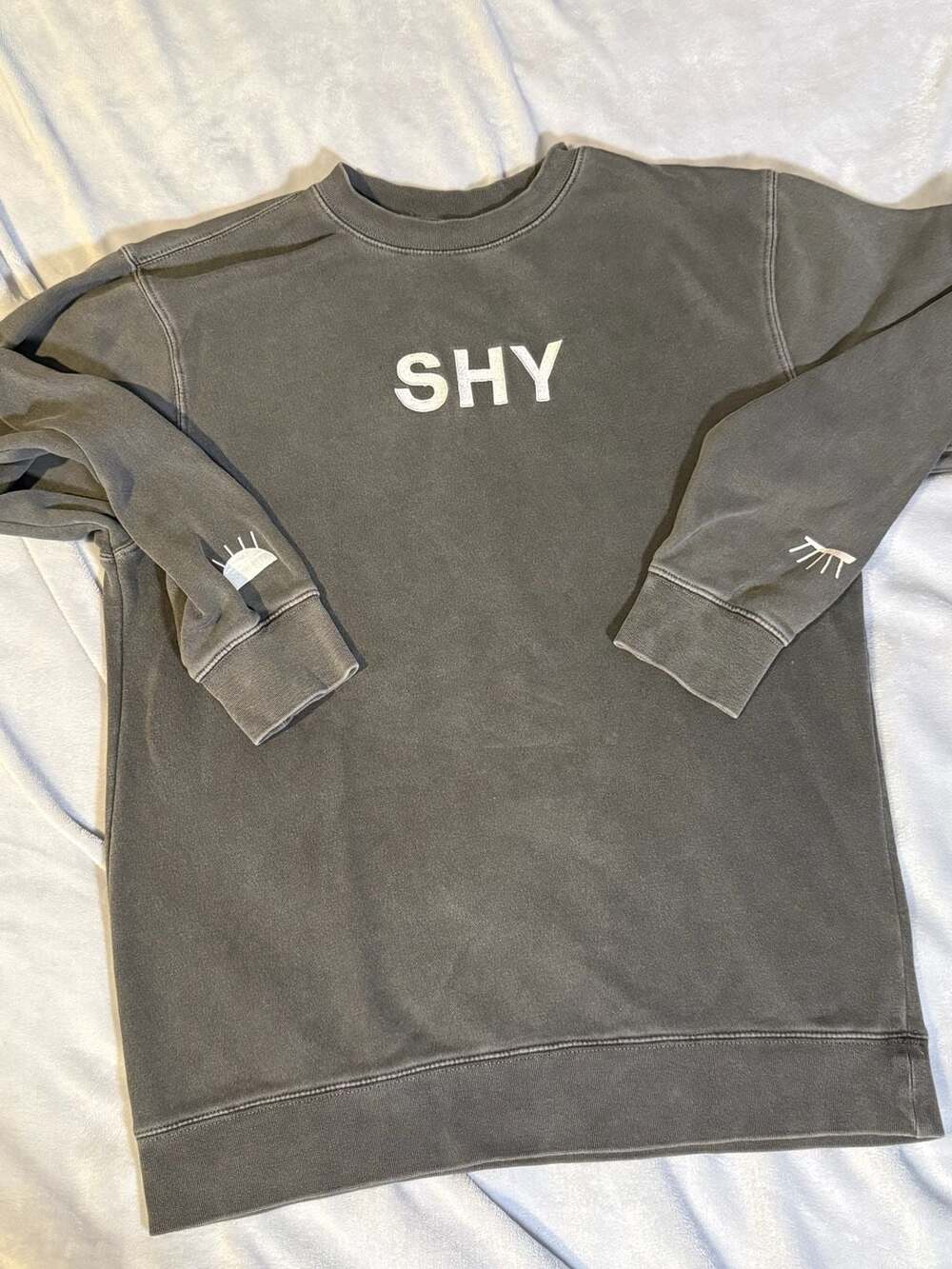 Company SHY Garment Dyed Crewneck Sweatshirt Grey Medium
